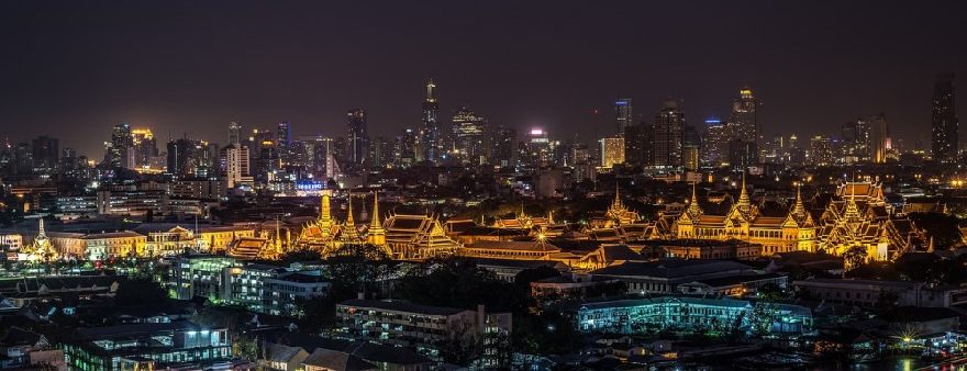 Uitsig vanaf die Grand Palace in Bangkok, Thailand.