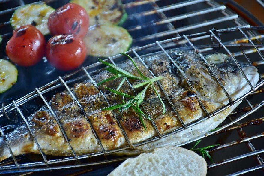 Fish on grill