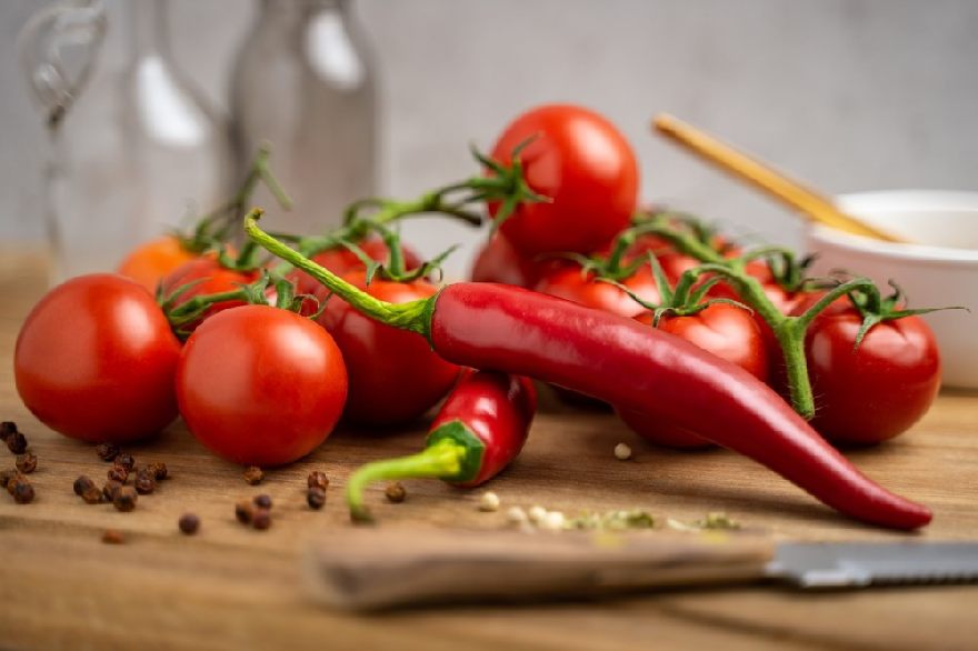 Tomatoes and pepperoni